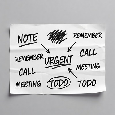 Handwritten Urgent To-Do Note