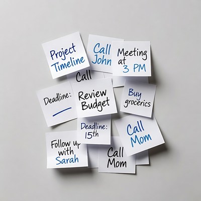 Scattered Sticky Notes with Tasks