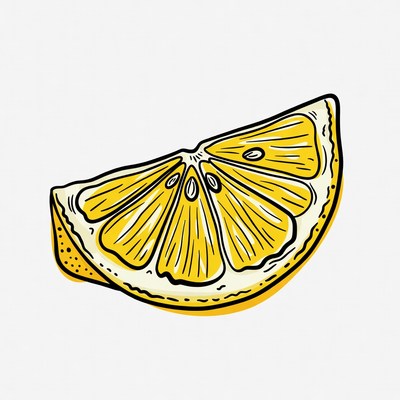 Sliced Lemon Illustration