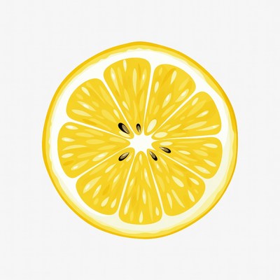 Sliced Lemon Illustration