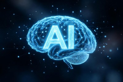 Glowing AI Brain Illustration