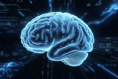 Glowing Blue Brain Illustration