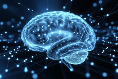 Glowing Blue Brain with Neural Networks