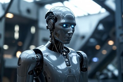 Futuristic Humanoid Robot Portrait