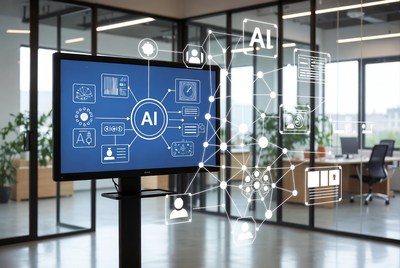 AI Dashboard on Office Screen