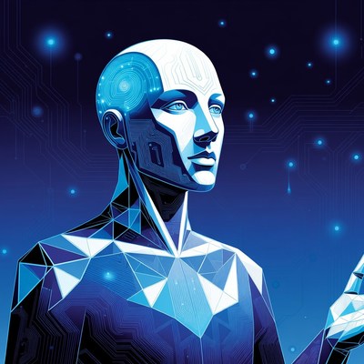 Futuristic Female Cyborg Portrait