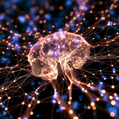 Glowing Neural Network Brain