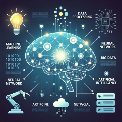 Neural Network Brain AI Infographic