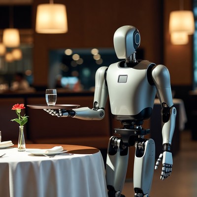 Robot Serving Drink on Tray