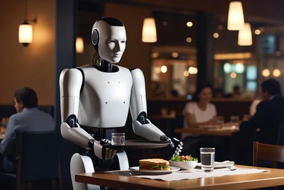 Robot Serving Food in Restaurant