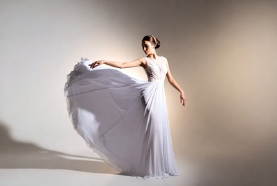 Ballerina in flowing white gown