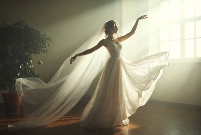 Bride Dancing in Wedding Dress