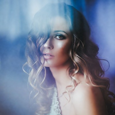 Beautiful woman with wavy hair