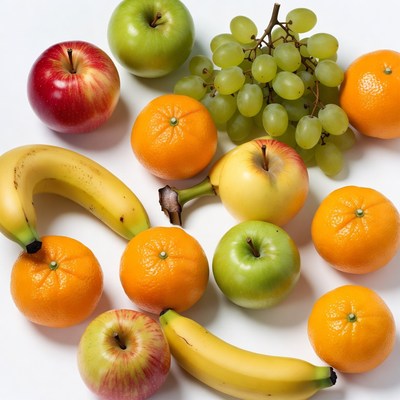 Fresh Apples Oranges Bananas Grapes