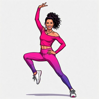 Woman dancing in pink leggings