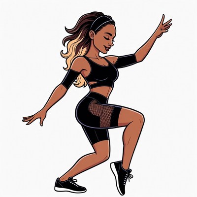 Black woman dancing in sportswear