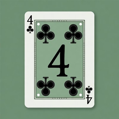 Four of Clubs Playing Card