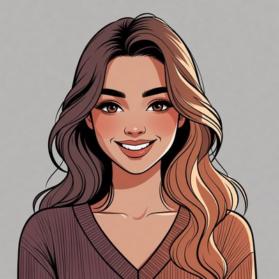 Smiling woman with brown blonde hair