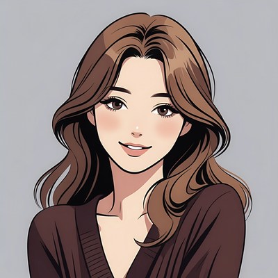 Anime girl with long brown hair