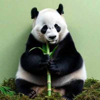 Panda eating bamboo