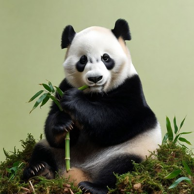 Panda eating bamboo