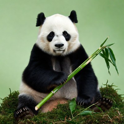 Panda holding bamboo