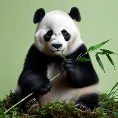 Panda eating bamboo