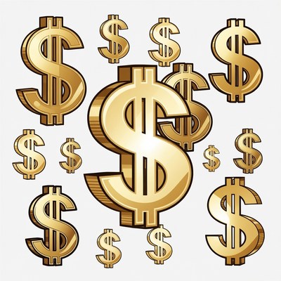 Golden Dollar Signs Clipart