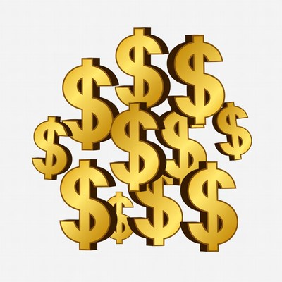 Pile of Golden Dollar Signs