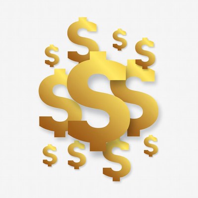 Golden Dollar Signs Clipart