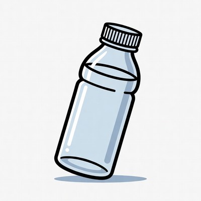 Clear Plastic Water Bottle Illustration