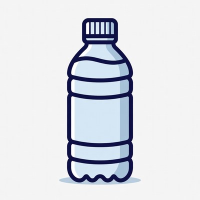 Blue Water Bottle Illustration
