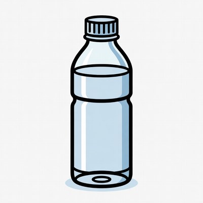 Clear Water Bottle Illustration