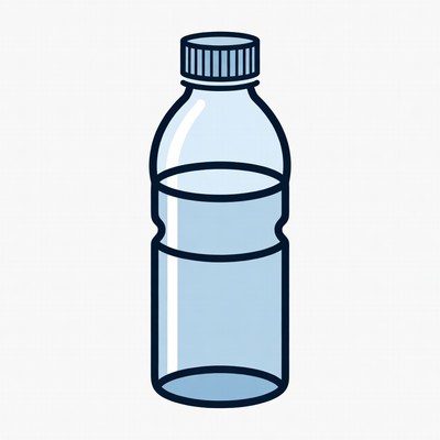 Blue Water Bottle Illustration