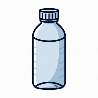 Blue Plastic Bottle Illustration