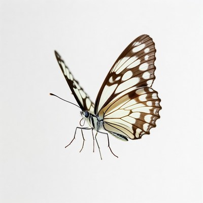 White Butterfly with Black Spots