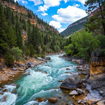 Turquoise River in Forest Canyon