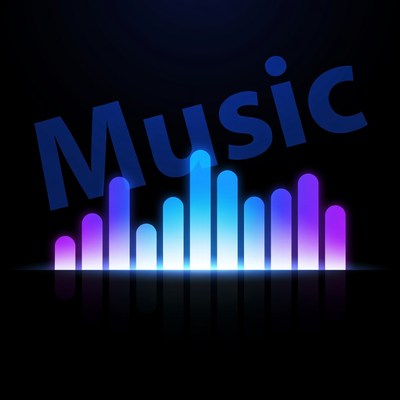 Glowing Blue Music Equalizer