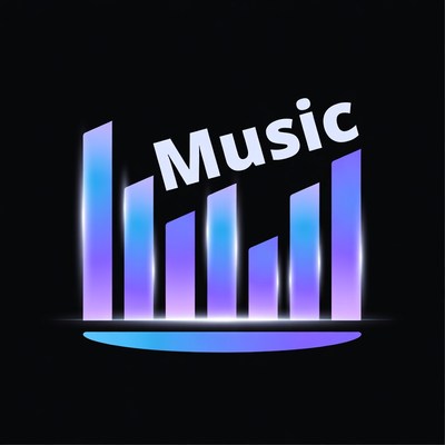 Glowing Blue Music Equalizer