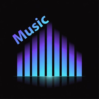 Purple Music Equalizer Bars