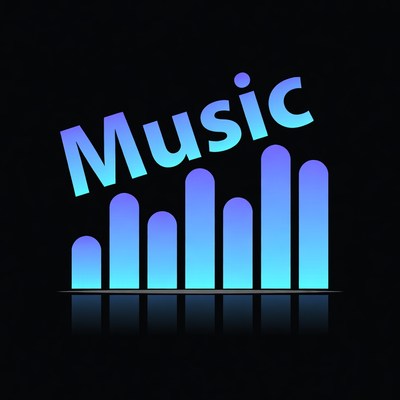 Blue Music Sound Waves