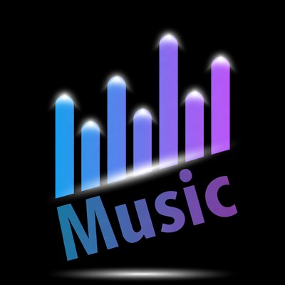 Glowing Blue Music Equalizer