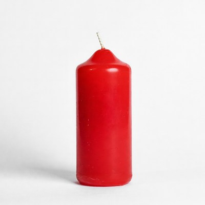 Red Pillar Candle with Wick