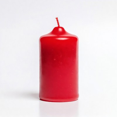 Red pillar candle isolated