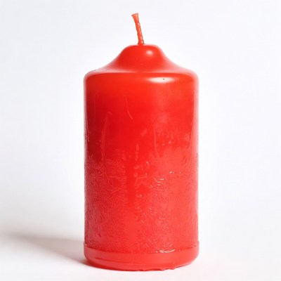Red pillar candle