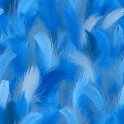 Blue Feathers Seamless Background