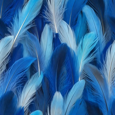 Blue Feathers Seamless Background
