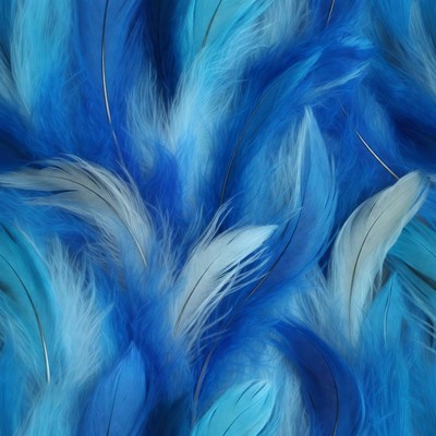 Blue Feathers Seamless Background