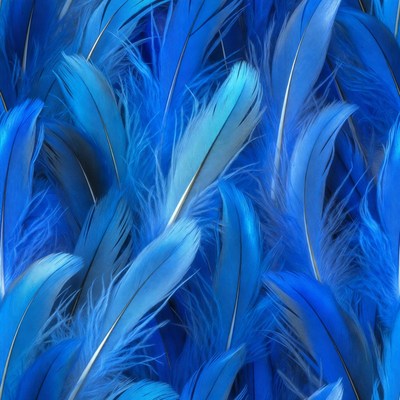Blue Feathers Seamless Pattern