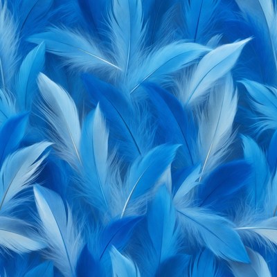 Blue Feathers Texture Background